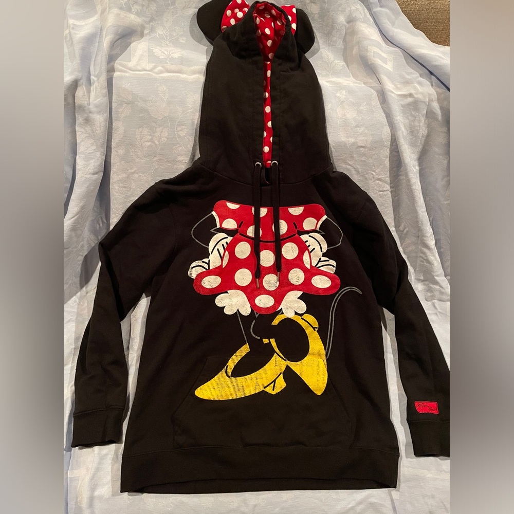 Preowned Disney Parks Women’s Minnie Mouse Hooded Sweatshirt size XL